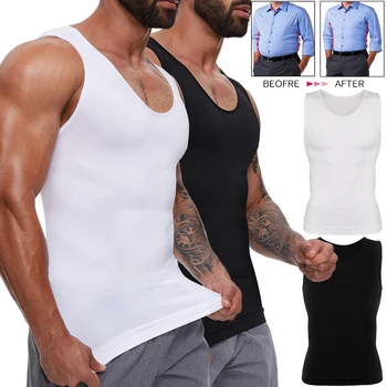 Gilet modellante per il corpo da uomo controllo della pancia senza maniche traspirante Quick Dry Top Fitness abbigliamento sportivo comodo intimo fondo nuovo 1
