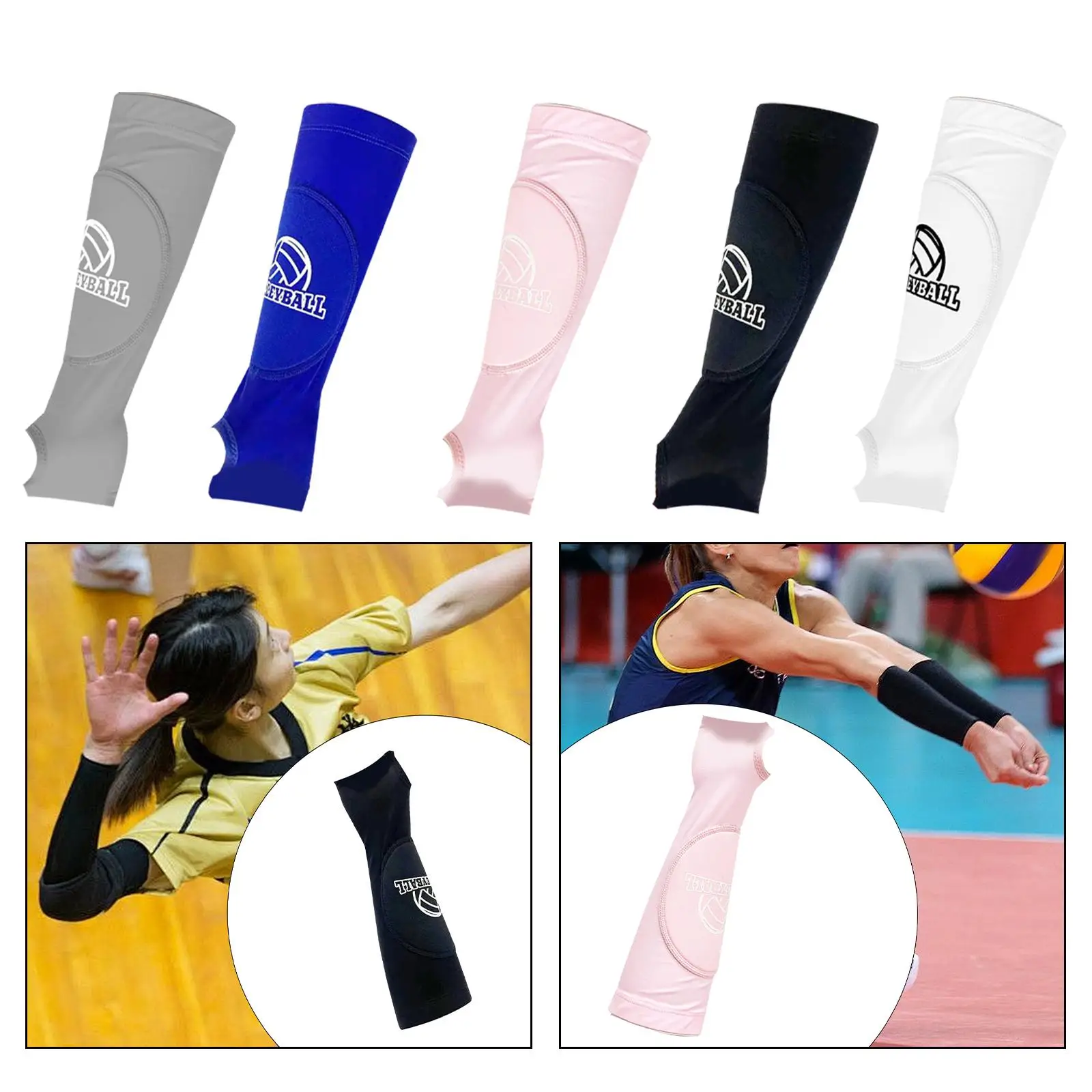 2Pcs Volleyball Arm Sleeve Gloves Passing Forearm Sleeves Basketball Wrist Support for Running Work Gaming Outdoor Volleyball