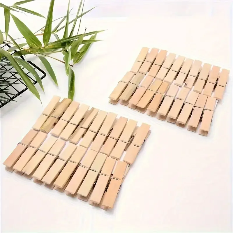 Natural Bamboo Clothes Pins Photo Clips 20 pcs