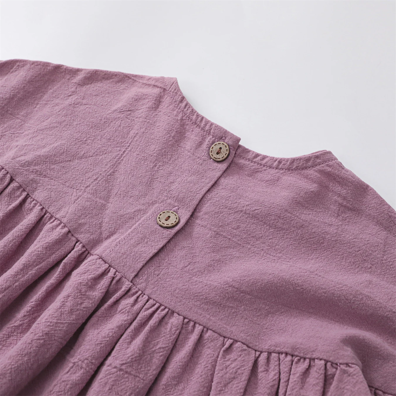 Girl's Cotton Linen Long Sleeve Dress Children's Fresh A-Line Dress Kids Clothing Autumn Style