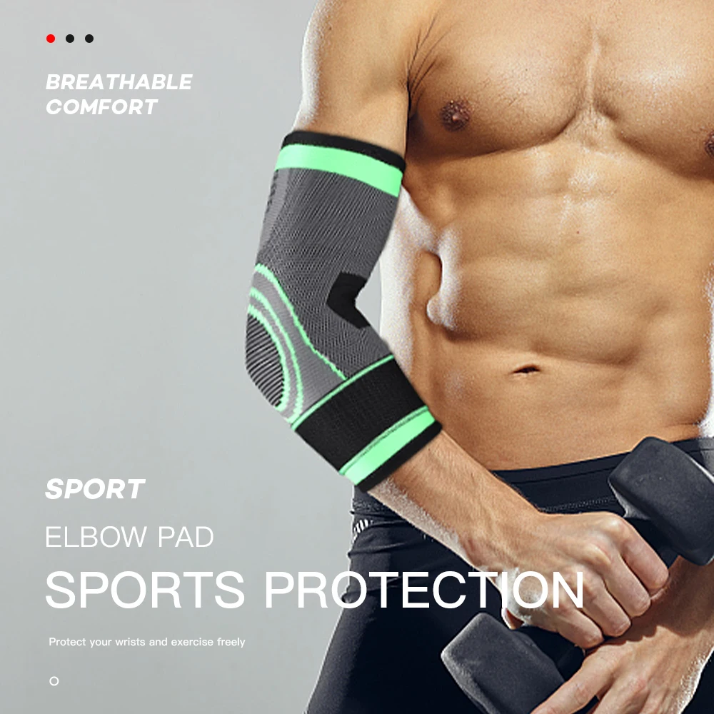 1 PC Supporto per gomito elastico Palestra Fitness Nylon Cuscinetto protettivo Assorbe il sudore Sport Sicurezza Gioco di basket Manica per braccio Tutore per gomito_voghion.com