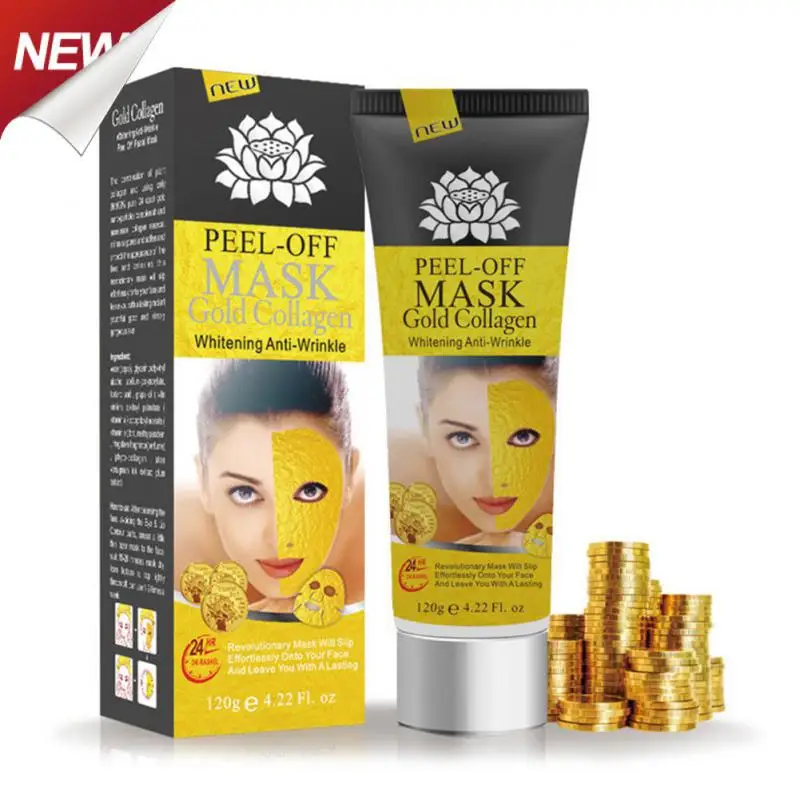 

120ml 24K Gold Collagen Peel off Face Mask Bamboo Charcoal Deep Cleansing Mud Mask Removing Blackhead Acne Facial Mask TSLM2