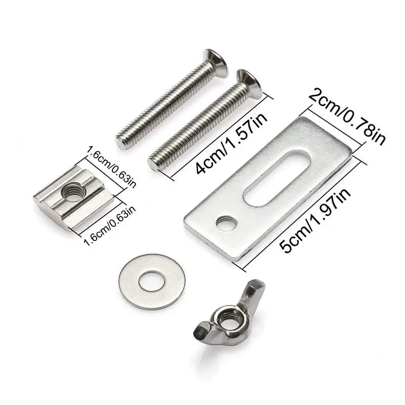 4 Pcs T-Track Hold Down Clamp Kit Press Plate for Table Saw Engraving Compatible with 3018 Series CNC Router Machine