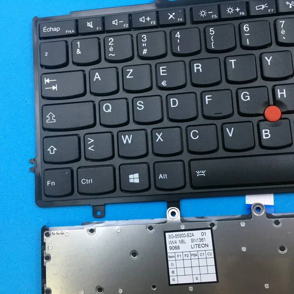 Francês Teclado Portátil para Lenovo Thinkpad X240 X240s X250 X260 Series para Win8 com Ponto Compatível com X270 Azerty fr - Imagem 2