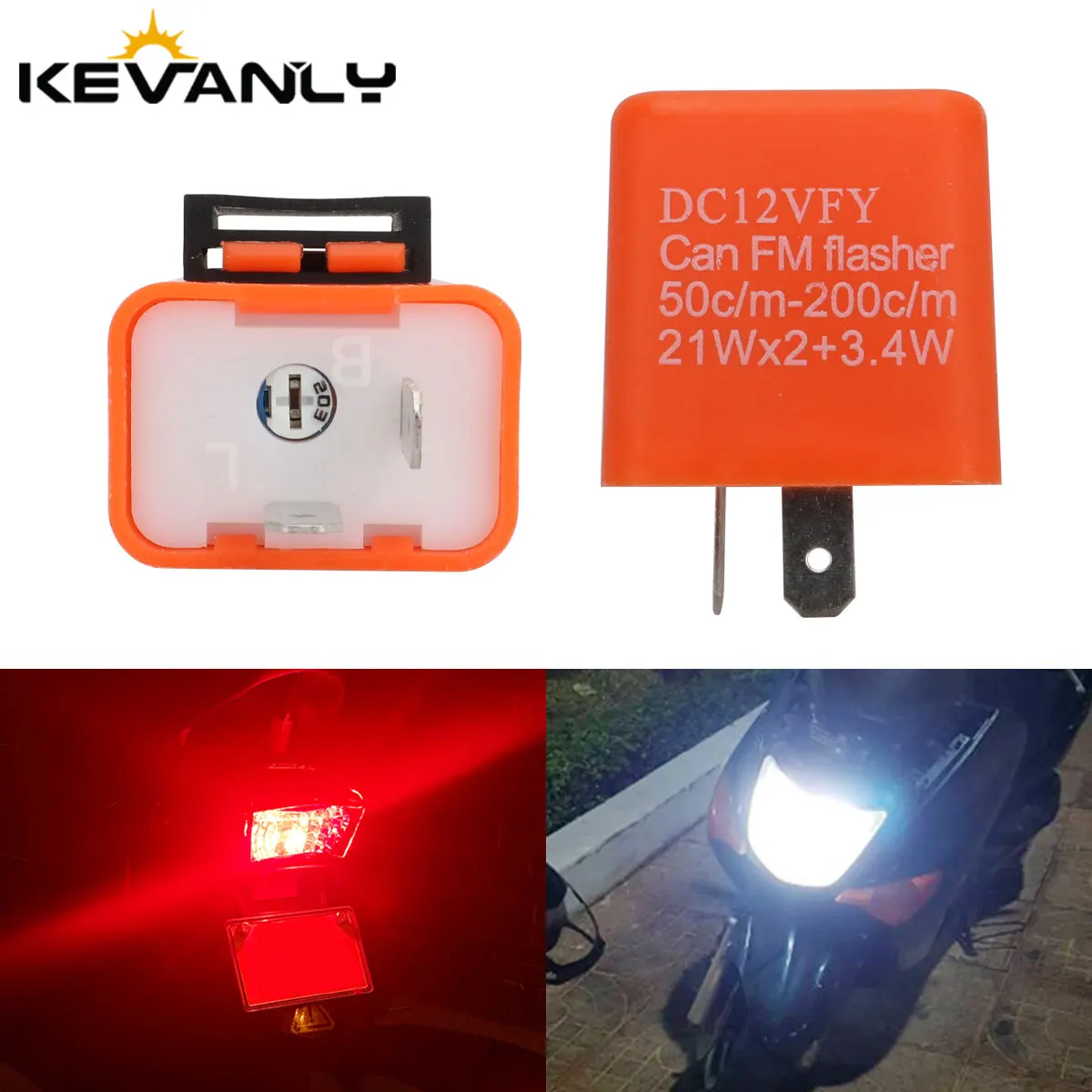 Motorcycle LED Lights Flasher Relay Adjustable Frequency 12V Flash Turn Signal Indicator