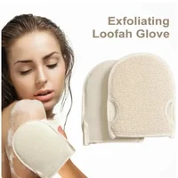 Soft Natural Loofah Glove Double-sided Body Scrub Sponge Pad Shower Body Scrubber Mitt for Shower Spa Skin Clean Bath Gloves 2