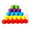 50pcs Colorful Kids Wooden Cube Building Blocks Toy Squares Stack High Game Brick Educational Toys for Boys Girls Birthday Gift 3