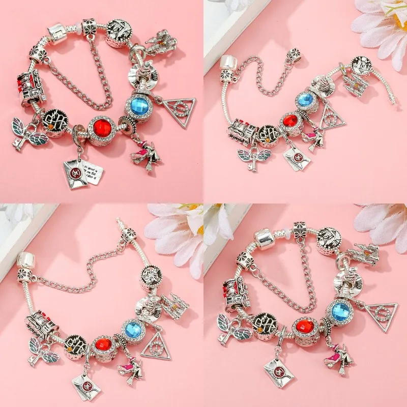 Bracelet à breloques Disney Princess fur s pour femme, perles de verre  colorées, émail mignon, bijoux exécutifs, jupe de dessin animé pour fille,  cadeau de moto - AliExpress