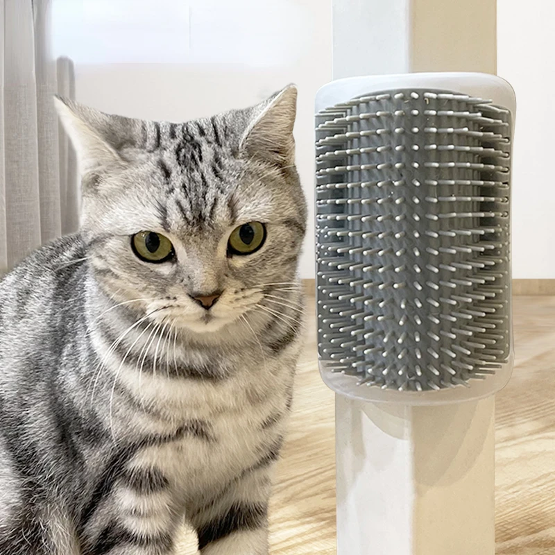 Cats Brush Corner Cat Massage Self Groomer Wall Massage Brush Catnip