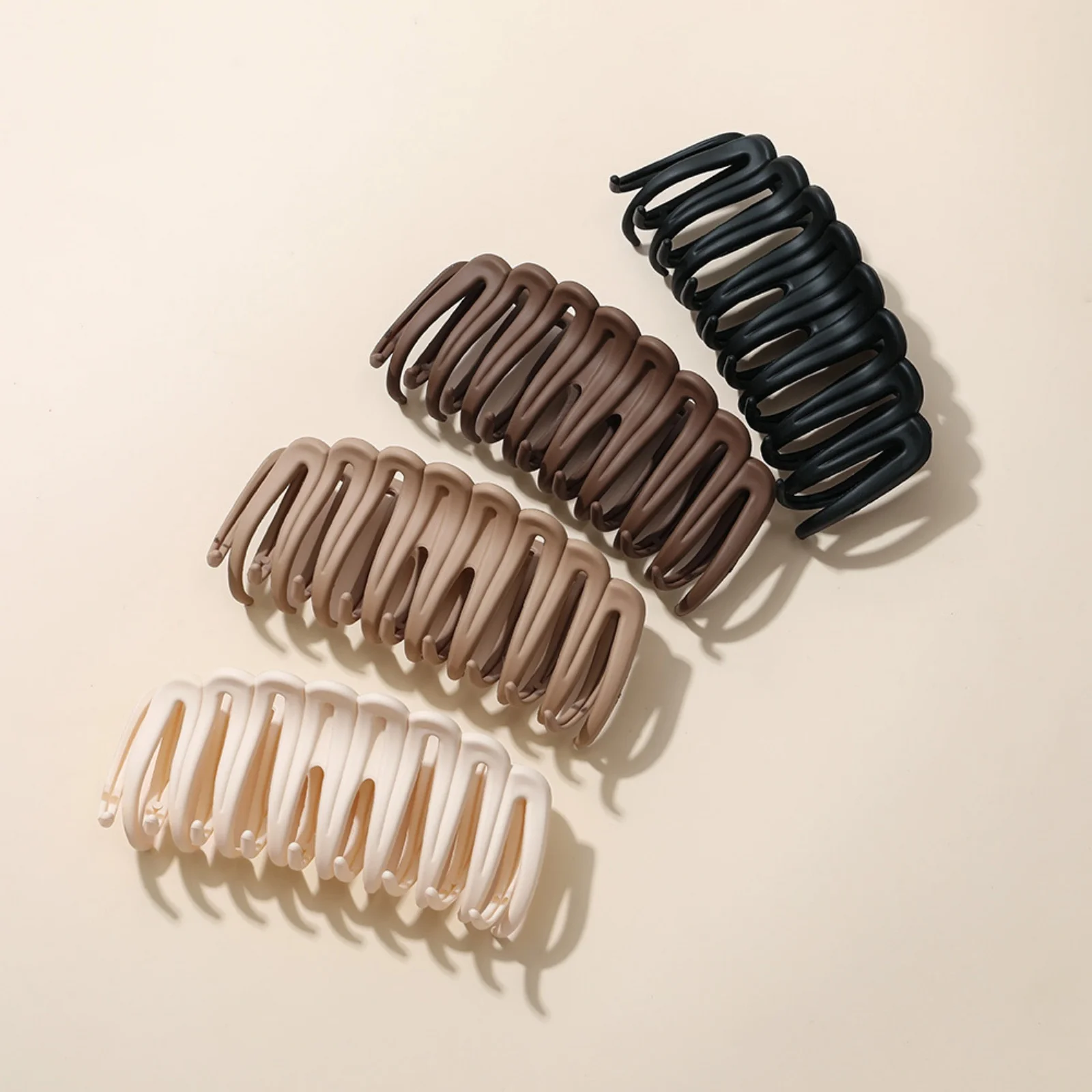 1PC　Minimalist Matte Hair Claw Clips Set, Neutral Tones for Elegant Updos, Durable Styling Accessories for Women