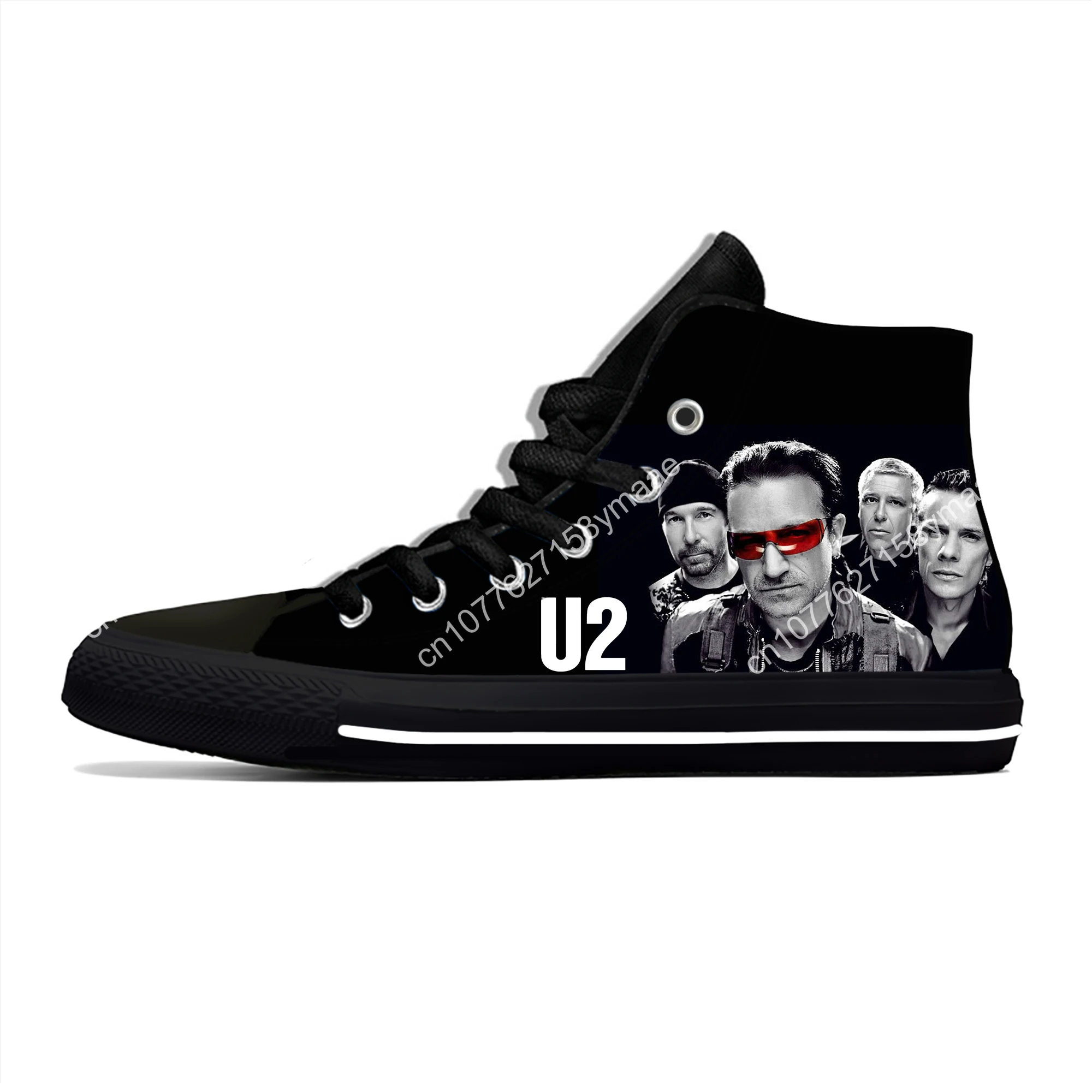 U2 High Top Sneakers music Rock band Mens Womens Teenager Casual Shoes Canvas Running Shoes 3D Print Breathable Lightweight shoe