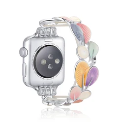 Elegant Women's Bracelet Band for Smart Watches, Adjustable Size Strap (Silver Colorful)