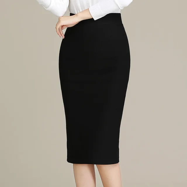 Plus Size Black Red Burgundy Pencil Skirts For Women Office Business Work  Wear Stretch Bodycon Split Pencil Skirt Womens 4xl 5xl - Skirts - AliExpress