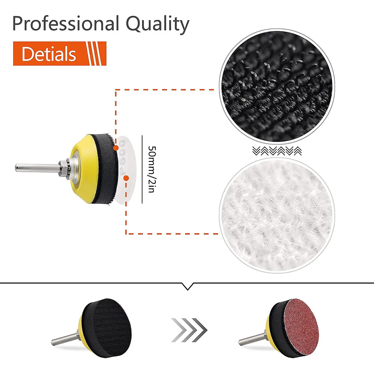 2 Inch Sanding Disc 80-3000 Grit Alumina Sanding Pad Drill Grinder Rotary Tools Accessories Quick Change Sanding Sheet for Metal