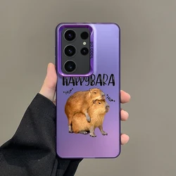 Silver IMD Cover - Cute Capybara Design, Fun & Unique Gift Idea for Samsung A16 5G (B1 - Purple)