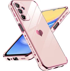 Love Heart Side Pattern Plating Phone Case for A23 (Pink)