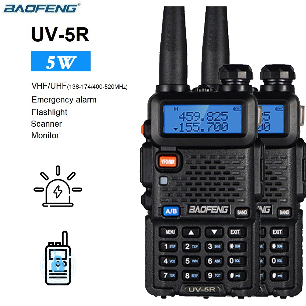 Портативная рация Baofeng с ЖК-дисплеем, 1/2 шт. автосигнализация sky m9 2 way сирена 2 брелока основной с жк дисплеем