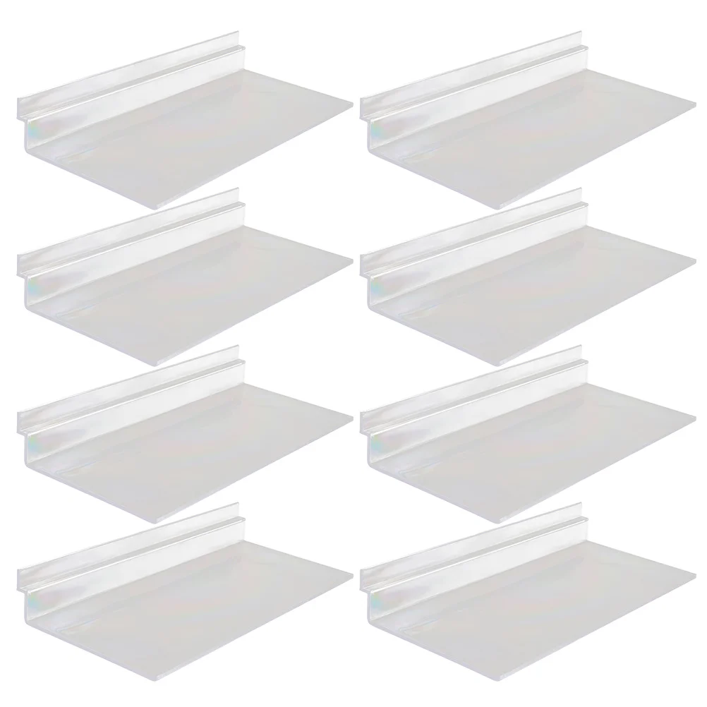 

8 Pcs Transparent Shoe Rack Shelf Clear Shelves for Wall Slatwall Accessories Store Display
