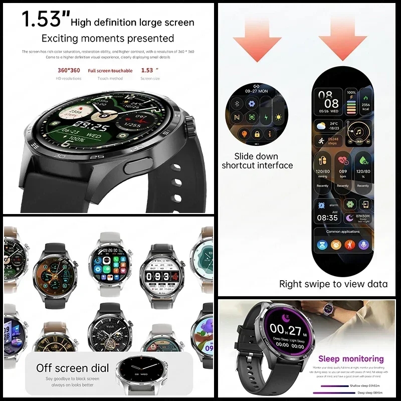 2025 GT5 PRO Smart Watch Men For HUAWEI Watch 5 Pro AMOLED HD Screen Bluetooth Call GPS Trajectory NFC Compass SmartWatches New 2