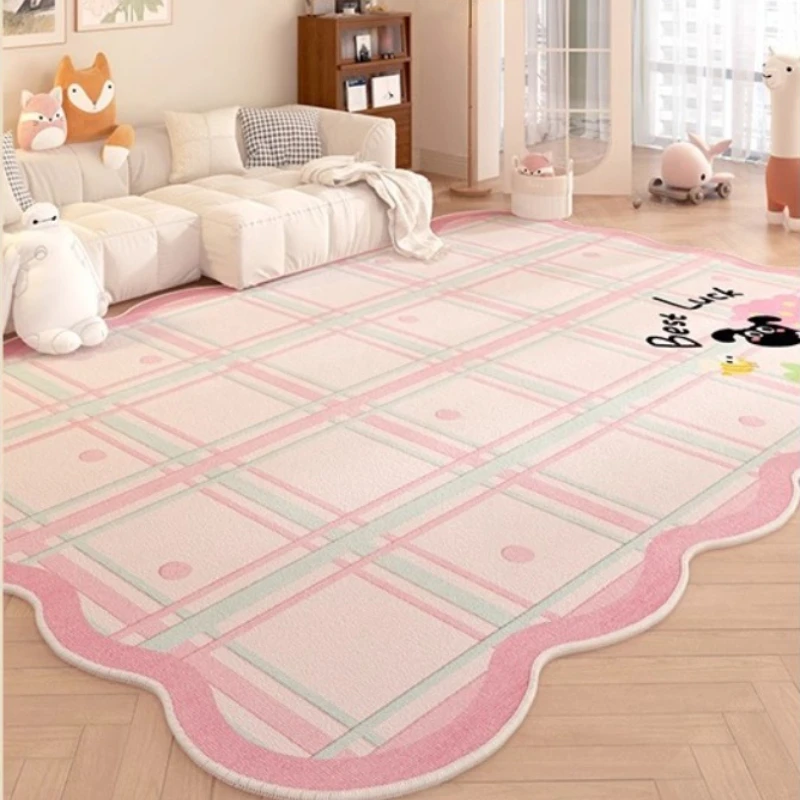 Irregular Living Room Carpet Wavy Edge Cartoon Line Plaid Pattern Bedroom Rug Modern Creative Design Sofa Coffee Table Mat Tapis