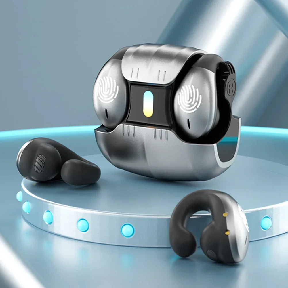 Wireless Bluetooth 5.3 Ear Clip Earbuds with Surround Sound & Touch Control