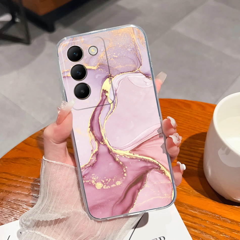 Floral Painted Transparent Shockproof Soft TPU Silicone Phone Case