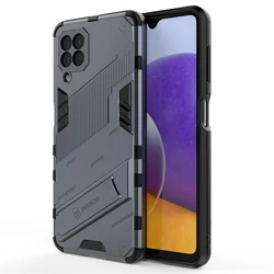 Shockproof Kickstand Cover - Full Holder Case - Samsung M22 (GRAY)
