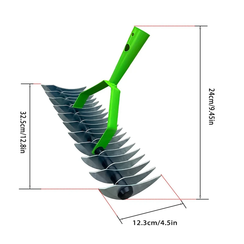Stroh harken, Rasen-Stroh harken, Unkraut rechen, Mehrzweck-Rasen pflege rechen zur Reinigung von totem Gras