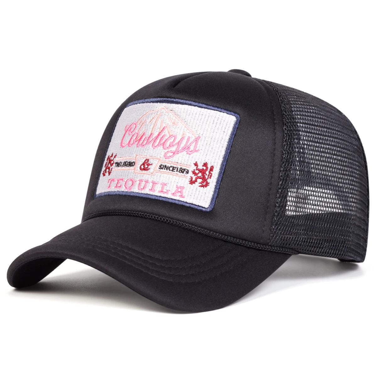 Unisex TEQUILA Letter Embroidery Baseball Net Caps Spring Summer Outdoor Adjustable Casual Hats Dad Hat Sunscreen Hats