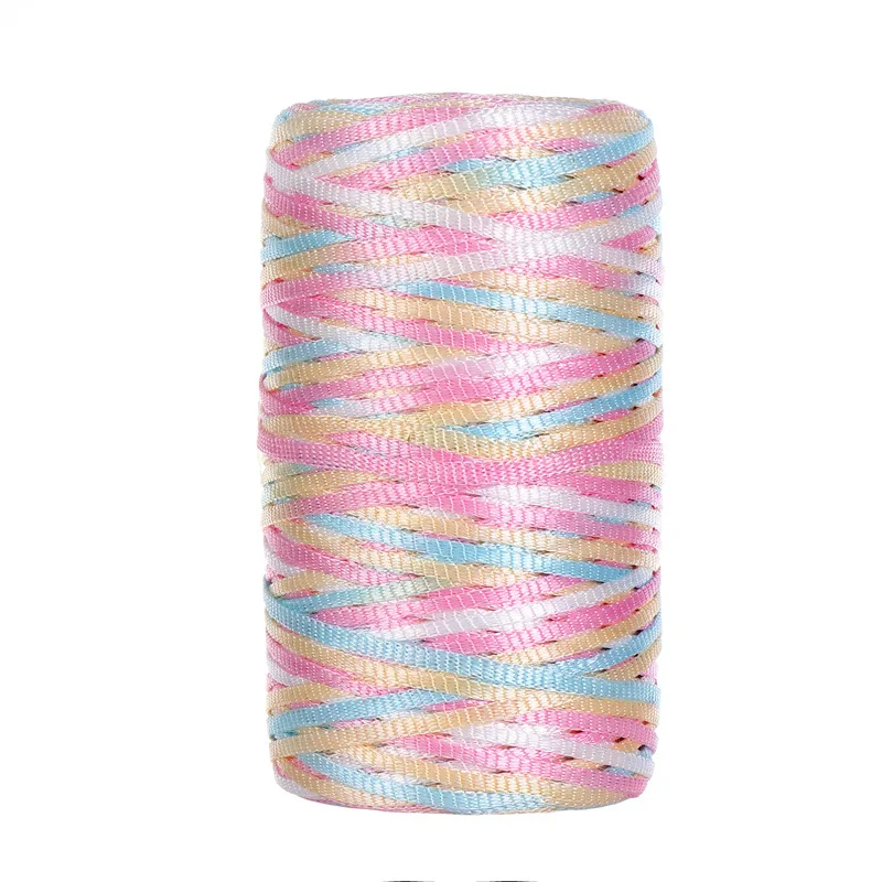 100g/Roll 3mm Width Flat Summer Ice Mercerized Twine Yarns For Knitting And Crochet Seat Cushion Sun Hat Etc. BDX 5