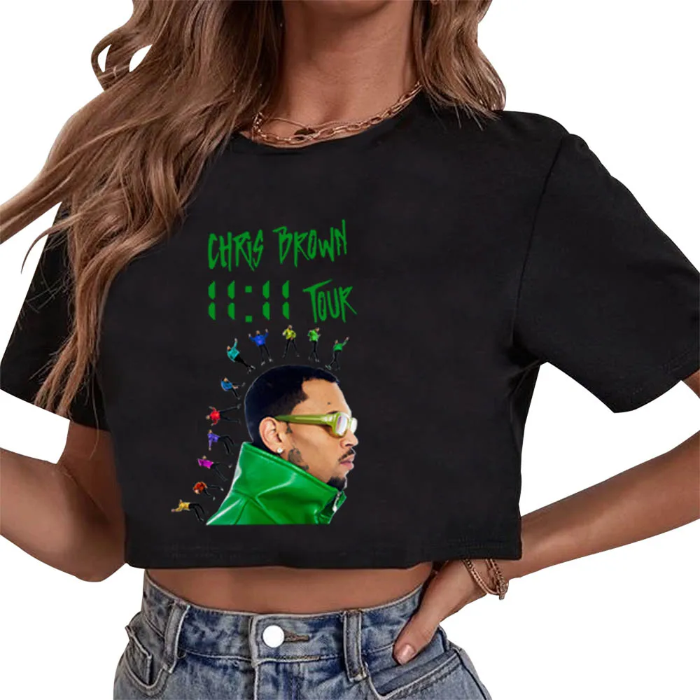 

Кроп-топы с принтом Криса Брауна 11:11 Tour 2024