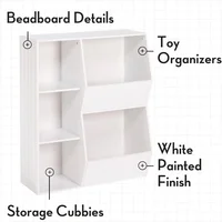 Toy Storage Organizer and Bookcase with Cubbies and Veggie Storage Bins for Home Organization Bookshelf and Containers 2