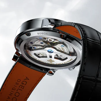AGELOCER Original World Time Watch Men's Luxury Business Formal Automatic Mechanical Watch Birthday Gift for Men 3