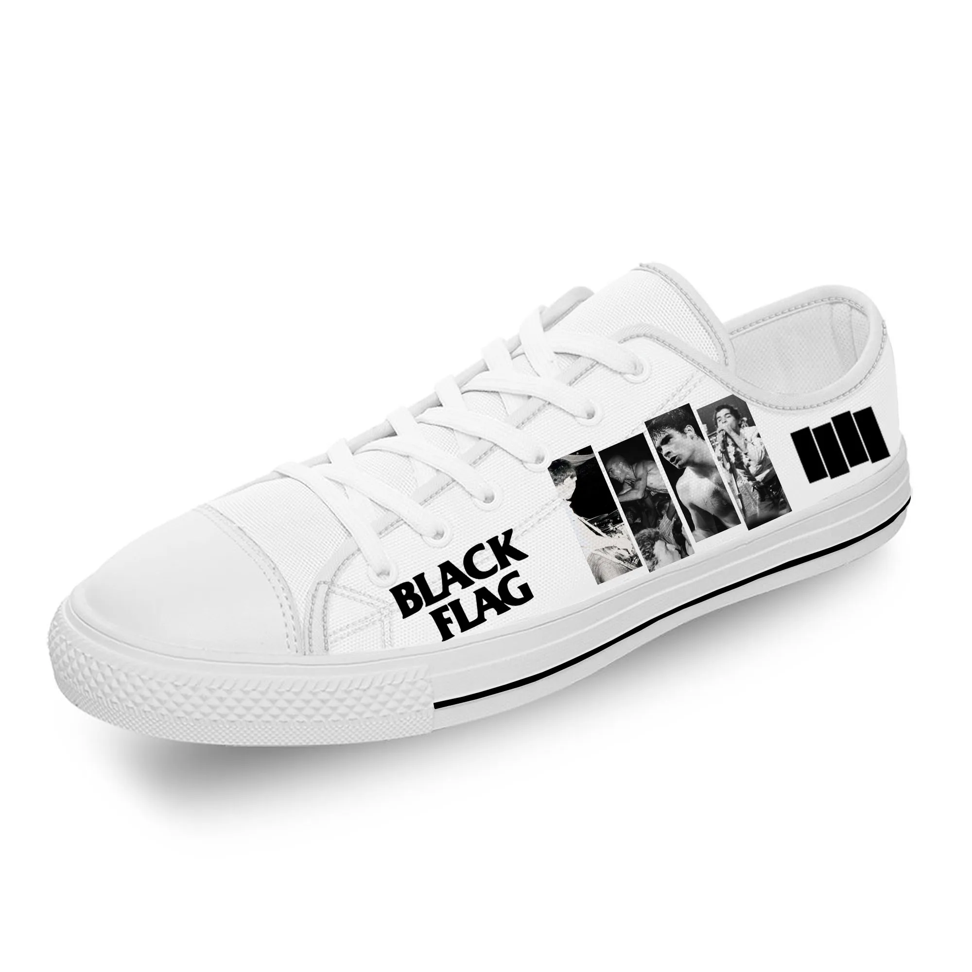 BLACK FLAG Rock Band Low Top Sneakers Mens Womens Teenager Casual Shoes Canvas Running Shoes 3D Print Designer Lightweight shoe
