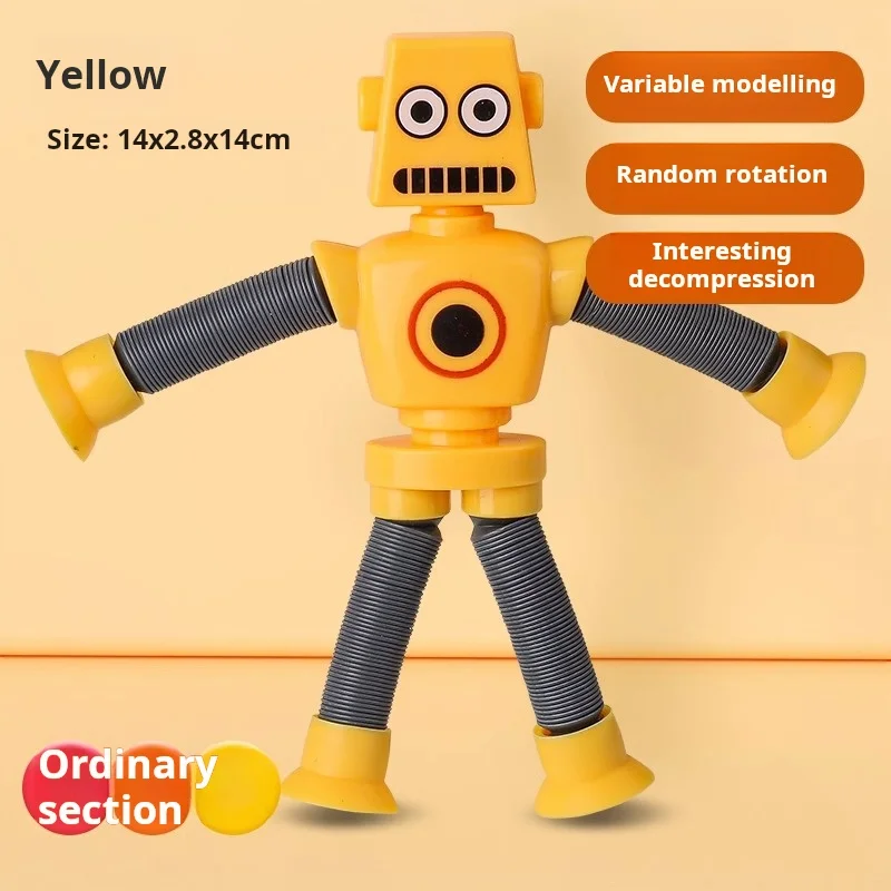 Stretchy Suction Cup Robot Toy Children Shape Changing Telescopic Pop Tubes Sensory Toy for Girls Boys Stress Relief Gifts
