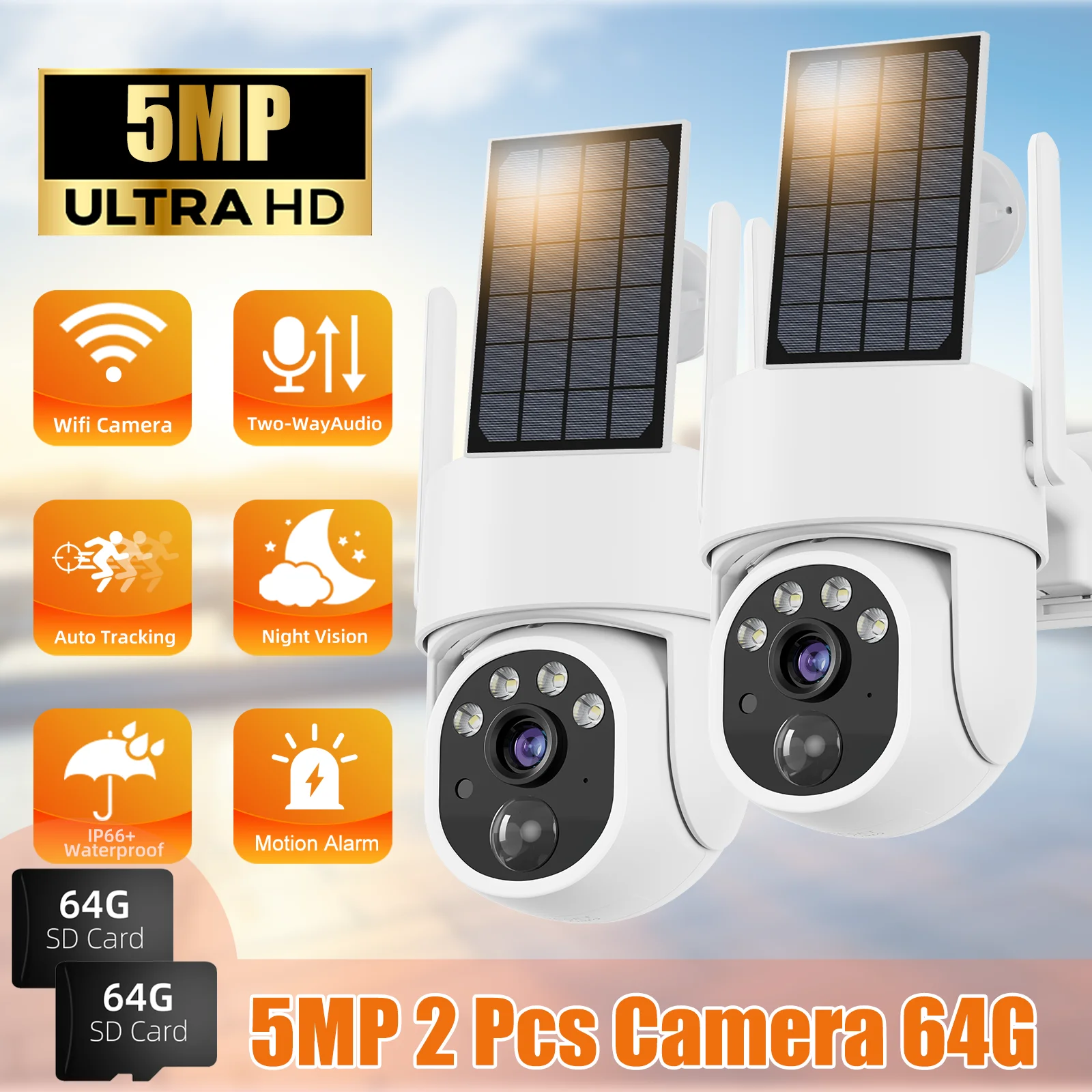 5MP 2PCS 64G SD Card