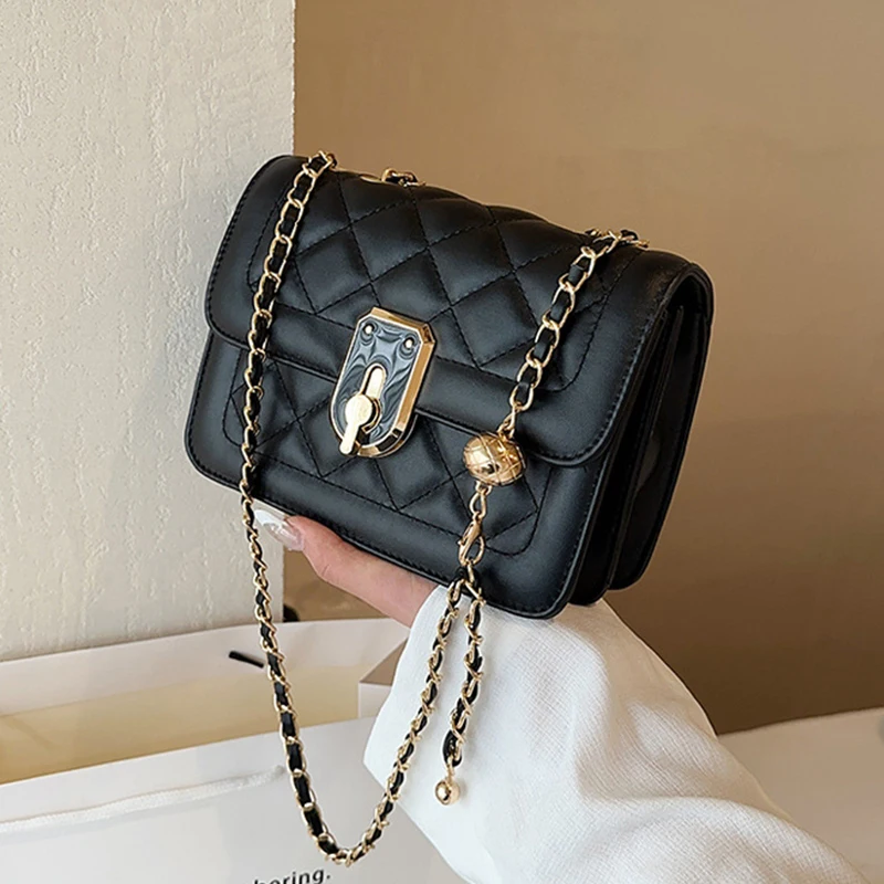 Fashion Chains Small Flap Shoulder Crossbody Bag for Women Leather Underarm  HandBag Female Designer Tote Bags - AliExpress