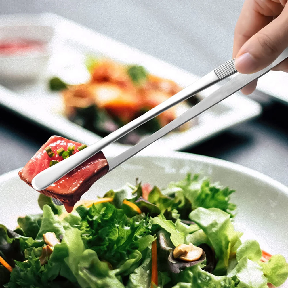 

Long Tongs Grill Tweezers Part Replacement Restaurant Stainles Steel Tool Accessory Adapter BBQ Shop Cooking Fitting