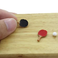 

1/12 Ping-pong Toys Dollhouse Miniature Accessories Mini Table Tennis Racket with Ball Simulation Furniture for Doll House Decor