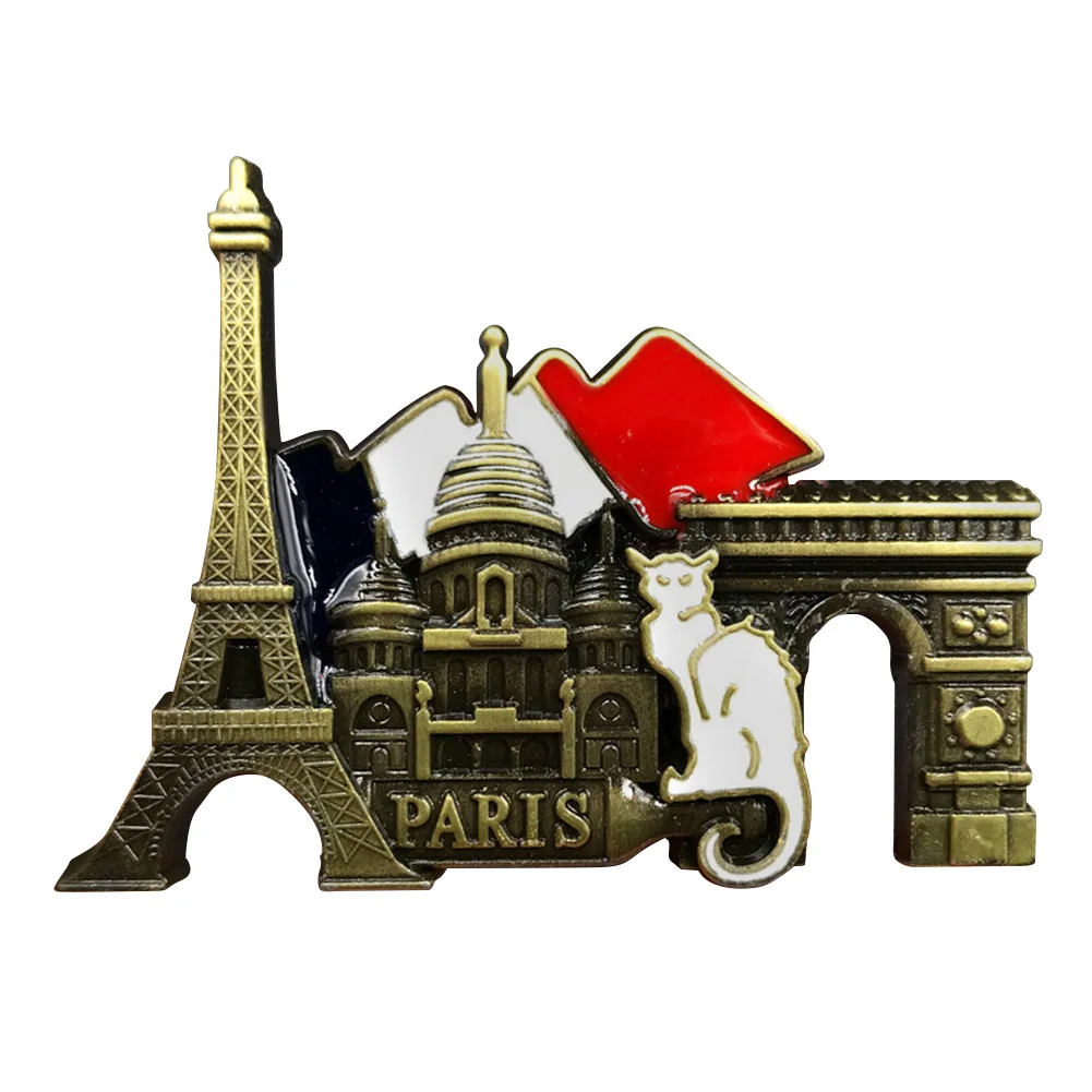 3D stereo French Paris Metal Fridge Magnets Retro Resin Magnetic French Paris Refrigerator Sticker Tourist Souvenir Home Decor