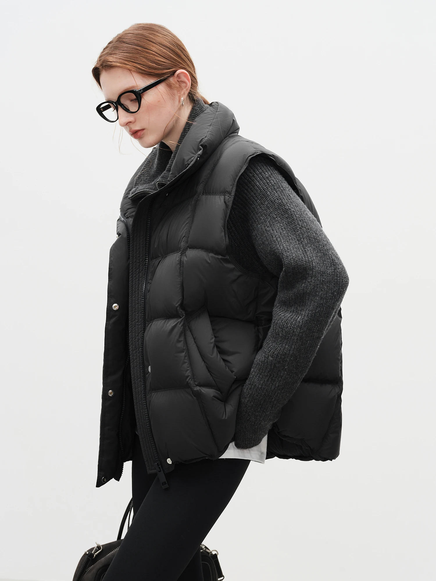 FSLE 2025 Winter Women's Korean Style Stand Collar Puffer Vest - Lightweight Down-Free Design Oversized Cloud-Like Fit Casual