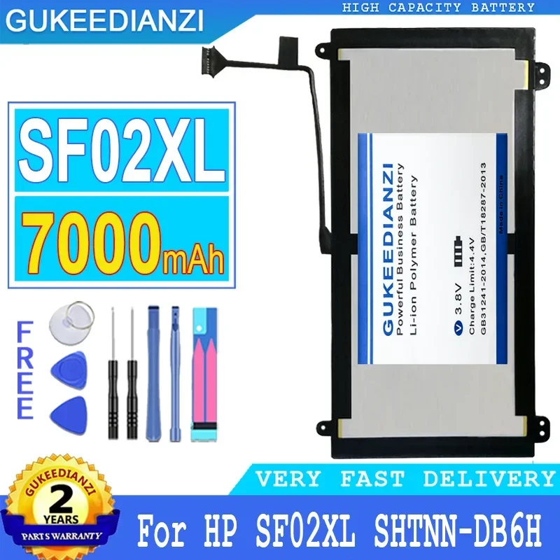 

Battery 7000mah for HP SF02XL SHTNN-DB6H TPN-C118 TPN-C119 756417-001 756187-2B1 2ICP3/97/91 Big Power Bateria with free tools