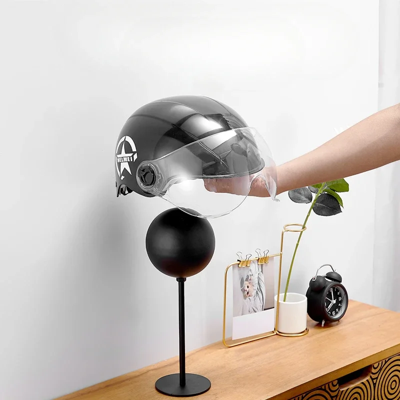 Wall-mounted Motorcycle Helmet Rack Punch-free Display Rack Hat Storage Anti-deformation Solid Exquisite Portable Entry storage