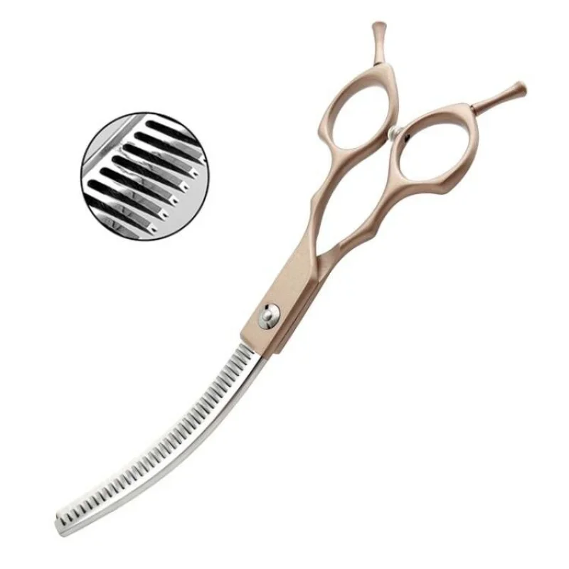 Dog Grooming Scissors Curved Chunkers Shears Stainless Steel Dog Grooming Cat Curved Scissor Light Weight Special Designed Pet Grooming Supply