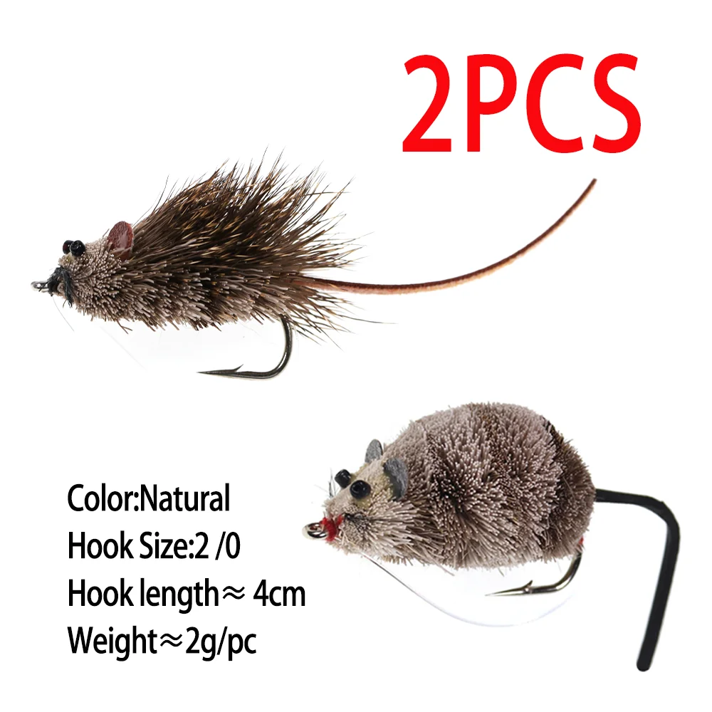 Realistic Deer Hair Mouse Fly Bass Bug Water Mouse Rat For Fishing