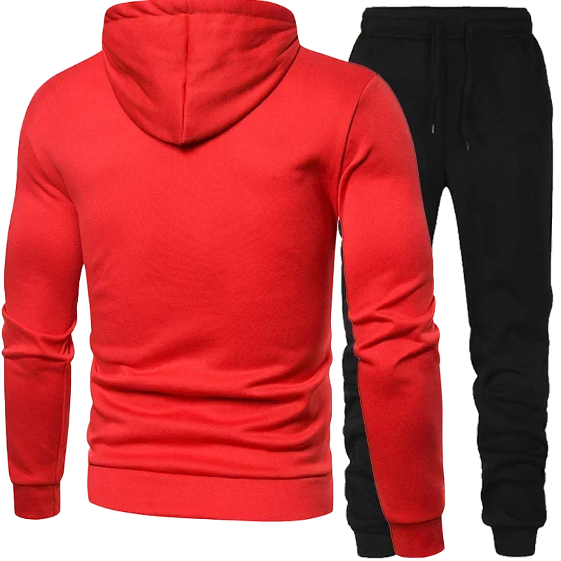2024 New Men's Clothing Sweatshirt Suit Fall Winter Zipper Suit Hooded Sweater Pants Men's Tracksuit Cardigan Two Piece Set