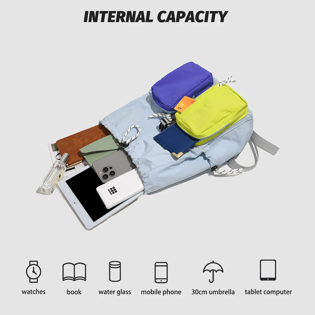 Backpack Outdoor Mountaineering and Mountaineering Women's Travel Ultra-Light Portable Summer Ultra-Thin Hiking School Bag