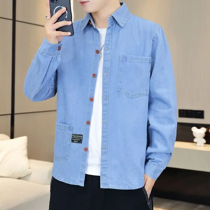 Men's Denim Long-sleeved Shirt Spring Autumn
