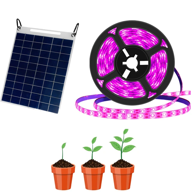 5m Solar Panel Full Spectrum Phyto Lamp LED Plant Grow Light Strip Flowers  Vegetable Seedling LED Greenhouse Lamp Strip - AliExpress