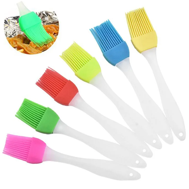 Silicone Spatula Barbecue Brush Cooking BBQ Heat Resistant Oil Condiment Brushes Kitchen Bar Cake Baking Tools Utensil Supplies
